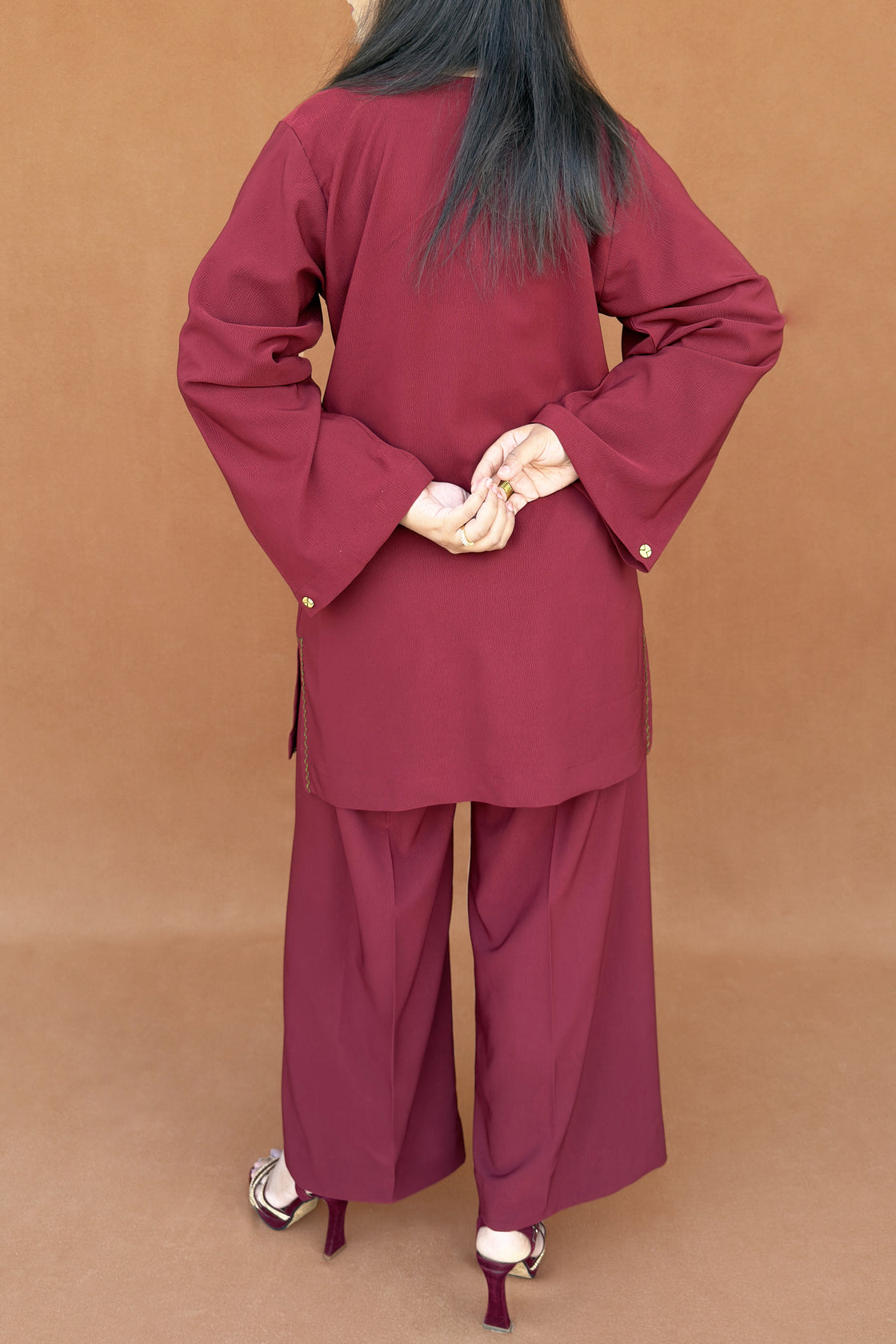 Royal Maroon Tunic & Pant Co-ord Set