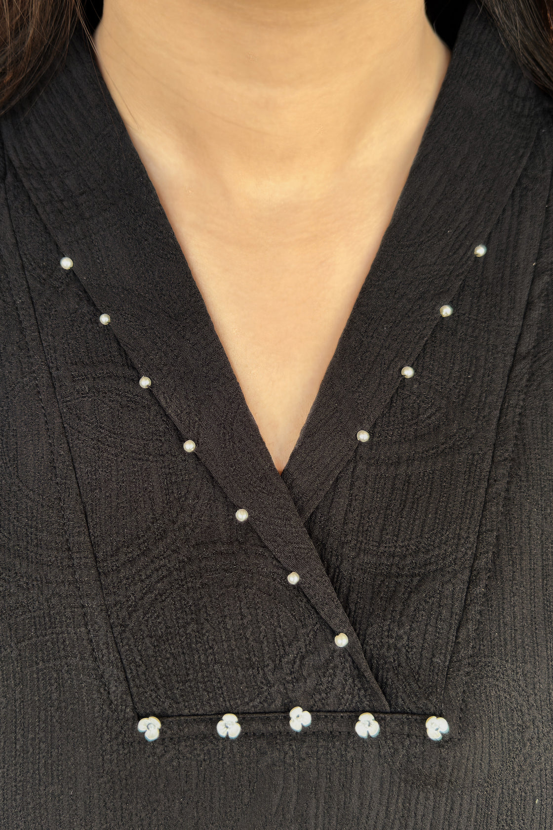 Black Co‑ord set with Pearl Embellished