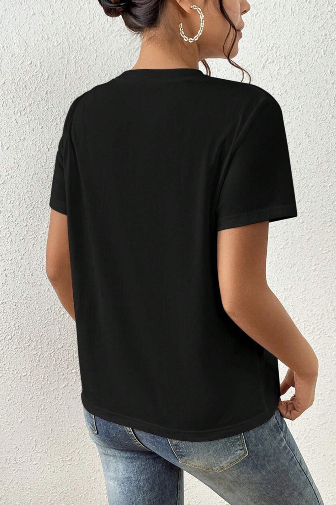Black Abstract Faces T‑Shirt