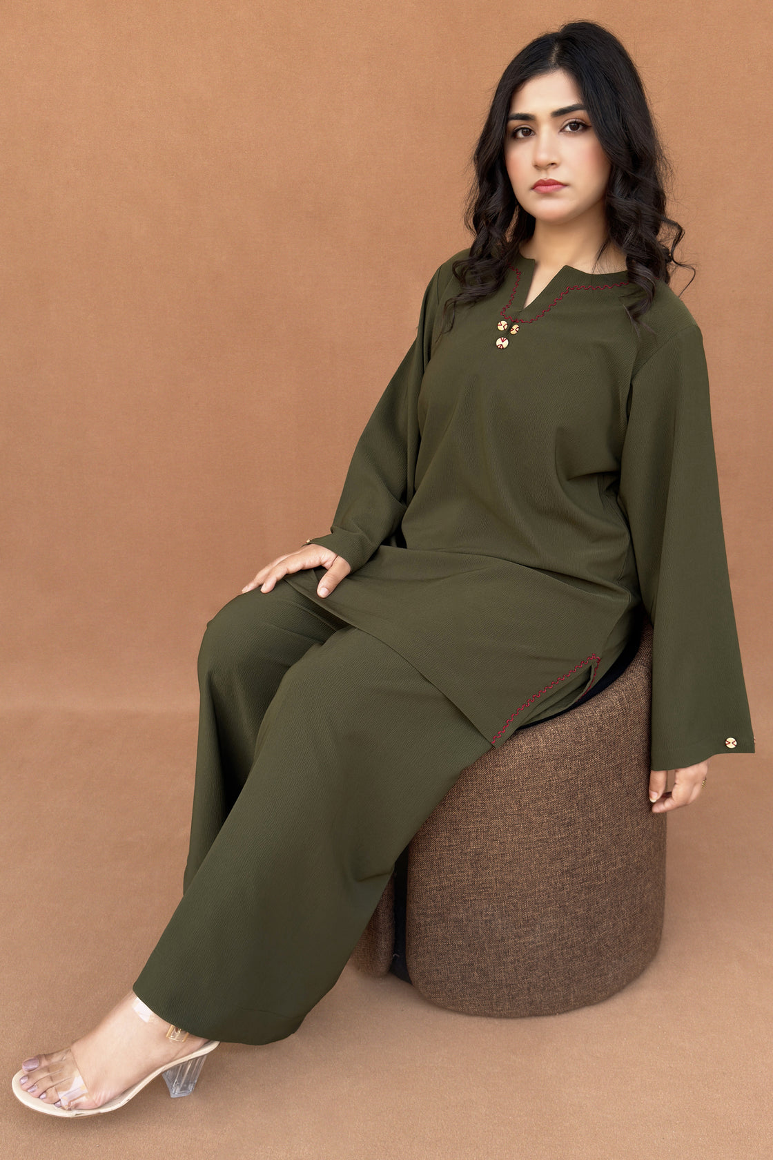 Olive(Army Green) Elegance Co‑ord Set