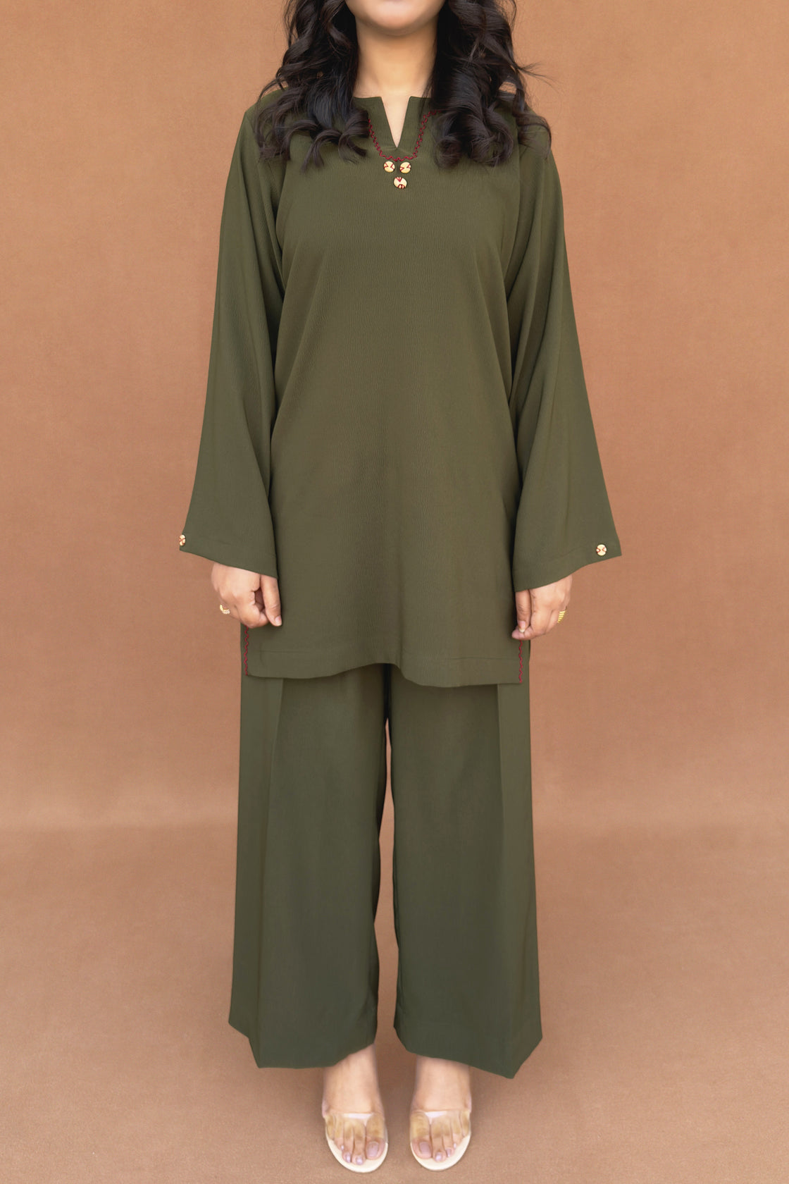Olive(Army Green) Elegance Co‑ord Set