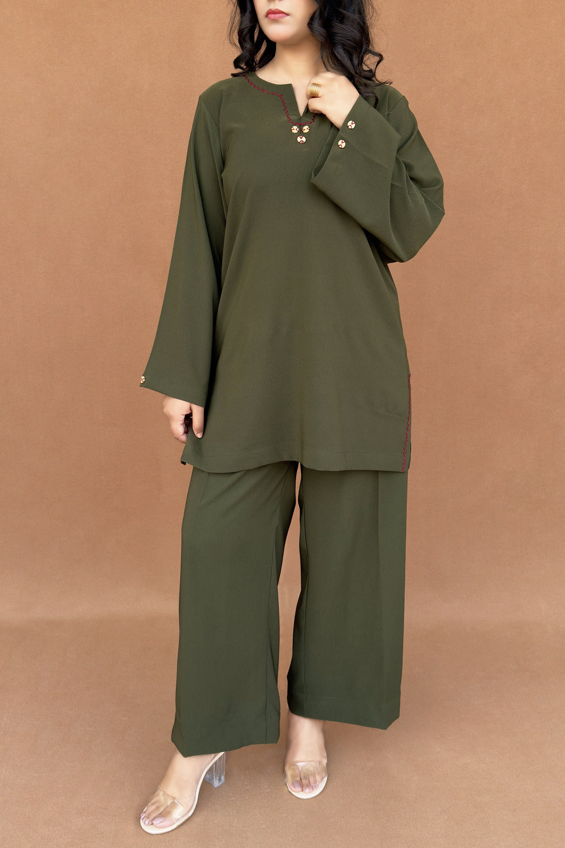 Olive(Army Green) Elegance Co‑ord Set