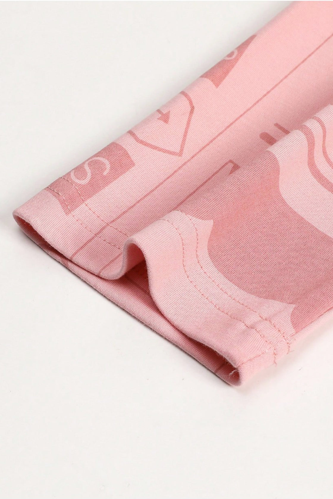 Pink cartoon‑bear printed  night suit.