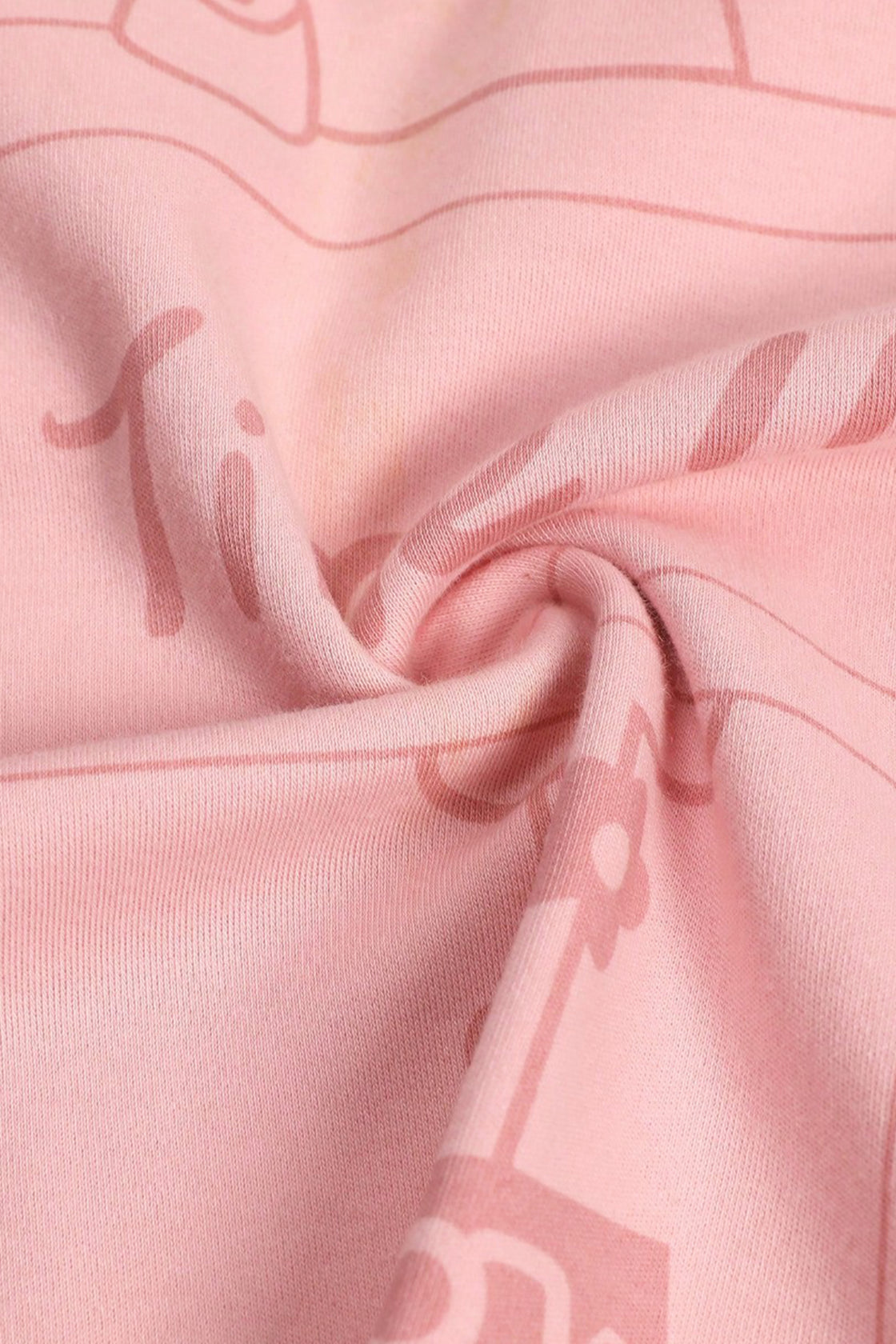 Pink cartoon‑bear printed  night suit.