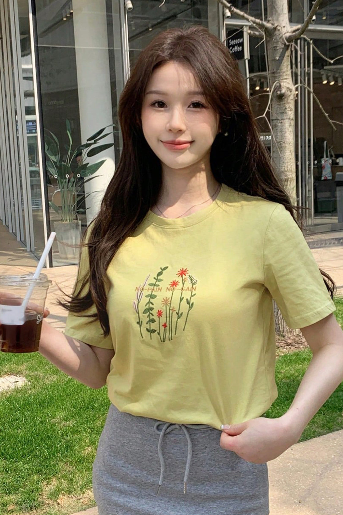 Sunshine Striver Tee in  pale yellow