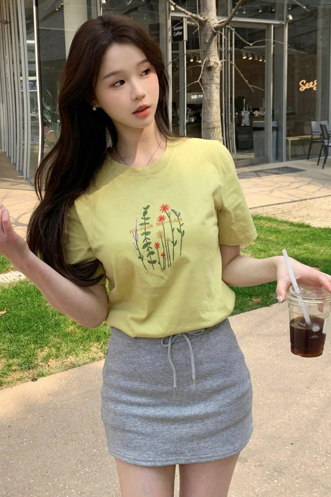Sunshine Striver Tee in  pale yellow
